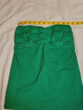 Strapless Lace Bust Green Top